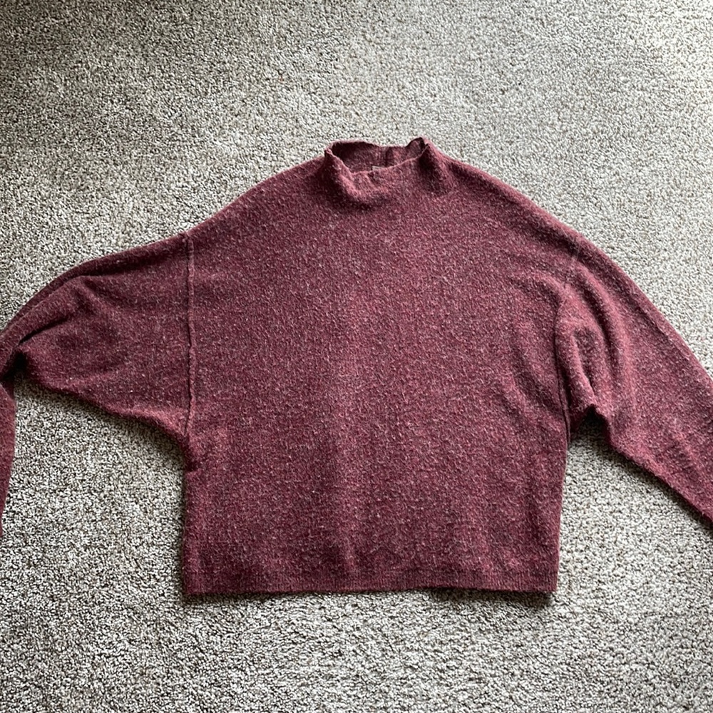 Free people maroon boxy sweater. Woman’s small